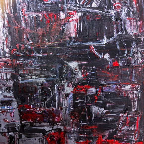 Demonic, demon, original large mixed media, dark devils, scary, art painting - Picture 10 of 11